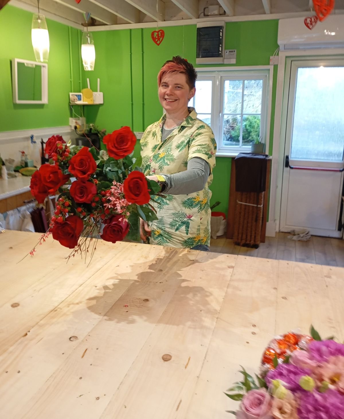 Jana in her flower shop